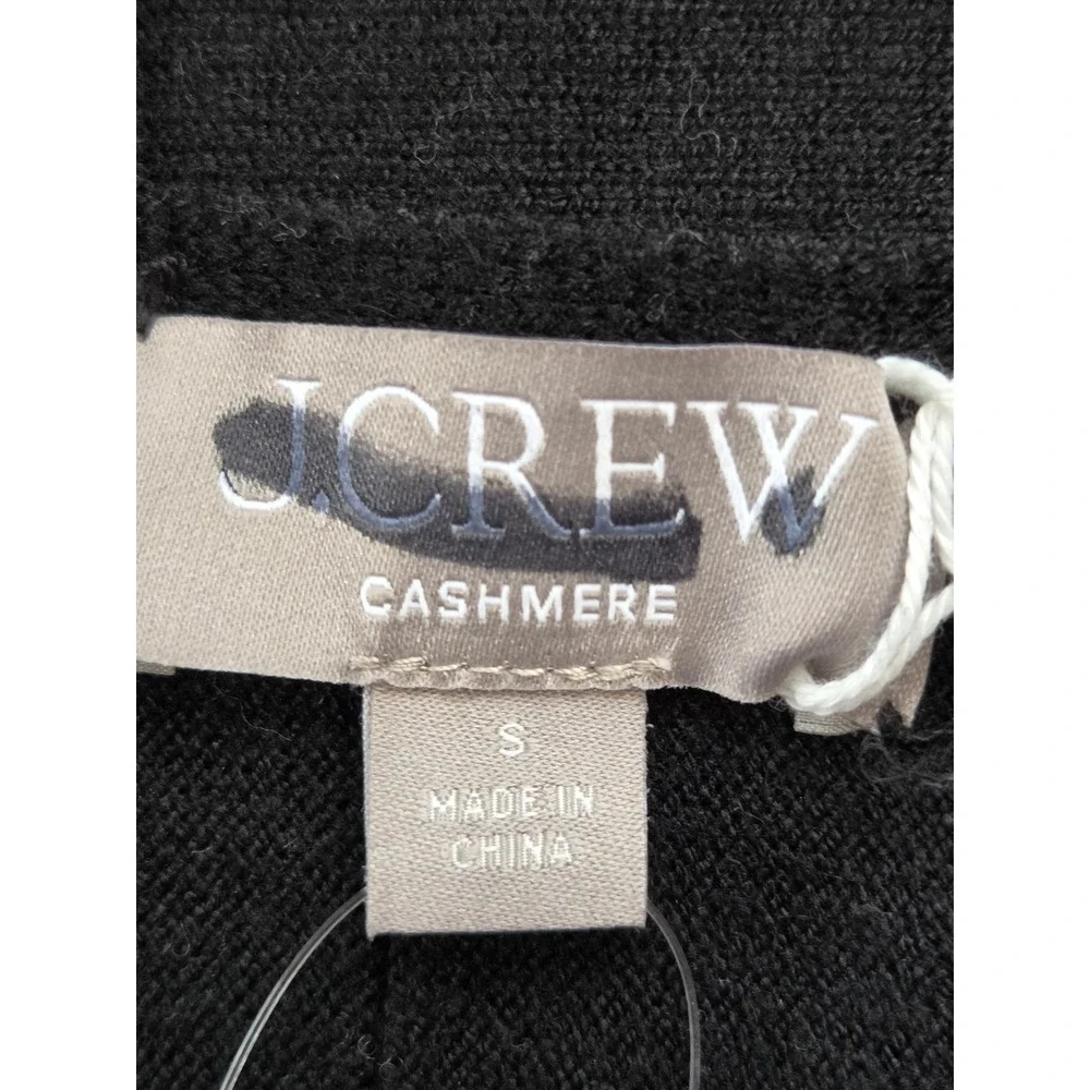 J. Crew Boatneck Cashmere Sweater Size S Black PIntuck Pleat NWT $248‎ BZ402